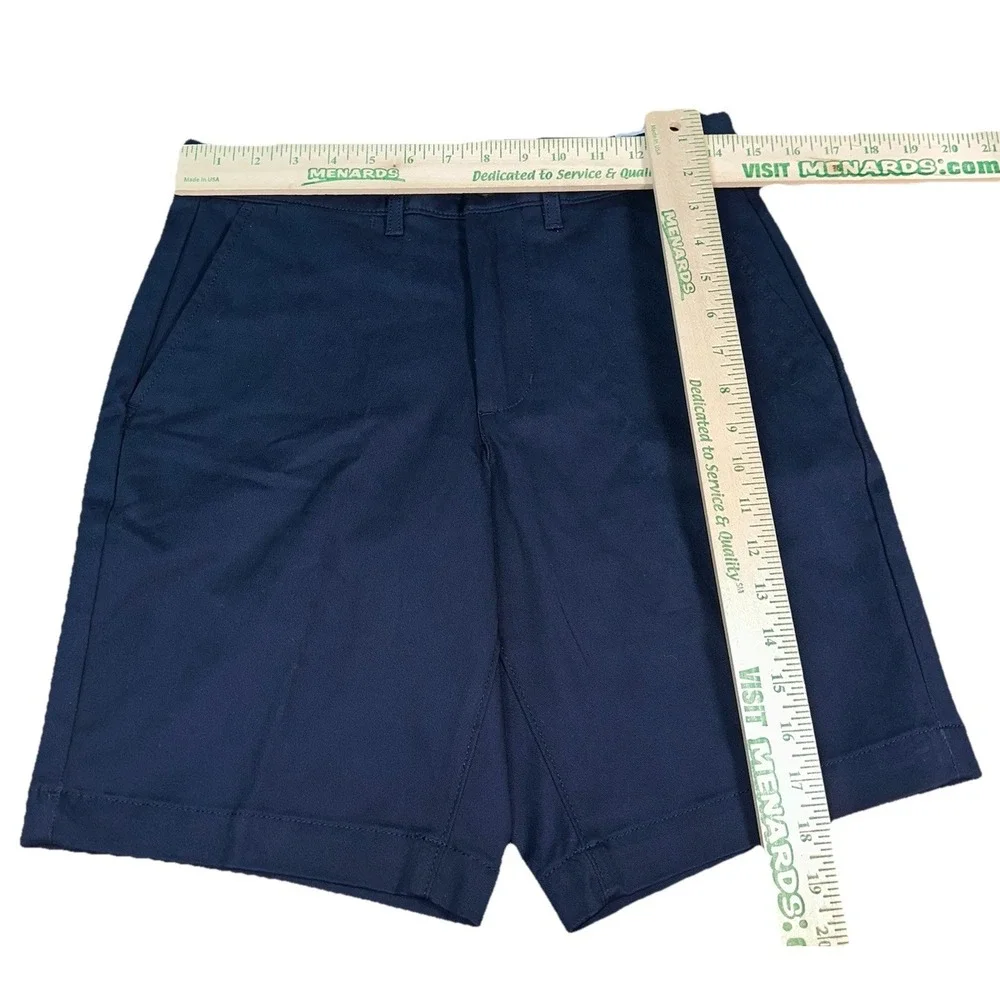 Sonoma Flexwear Flat Front Chino Shorts Navy Blue Cotton 9